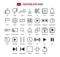 Youtube aplicación icono símbolo conjunto paquete para gráfico diseño vector