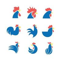 set of chicken vector icon