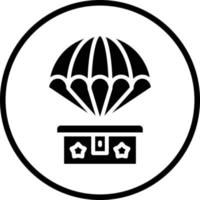 Army Parachute Vector Icon Design