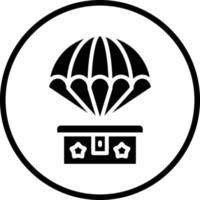 Army Parachute Vector Icon Design