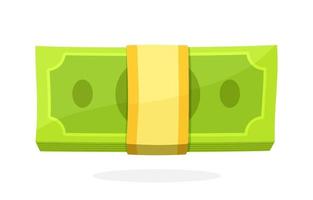 Bundle of paper money in flat style vector