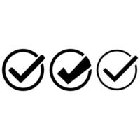 Ok vector icon set. Check mark illustration sign collection. Yes and no symbol.