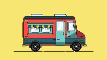 dibujos animados comida camión en vector ilustración