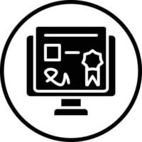 Online Certificate Vector Icon Design