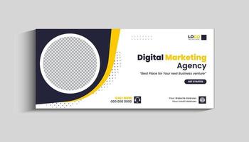 portada de redes sociales de marketing digital y plantilla de banner web vector