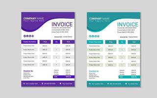 Business invoice design template vector