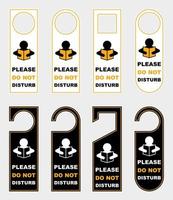 do not disturb in studying door hanger handle knob tags hotel room sign labels card prohibition vector