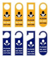 do not disturb in studying door hanger handle knob tags labels card hotel room signage prohibition vector