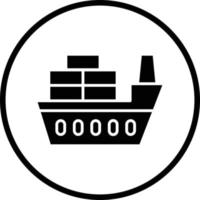 Cargo Ship Vector Icon Design