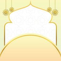 islamic sale poster template with free space for text and image. It has golden color mandala and dome ornament. Design for banners, greeting cards, social media and web. vector