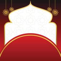 islamic sale poster template with free space for text and image. It has golden color mandala and dome ornament. Design for banners, greeting cards, social media and web. vector