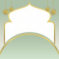 islamic sale poster template with free space for text and image. It has golden color mandala and dome ornament. Design for banners, greeting cards, social media and web. vector