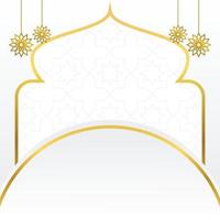 islamic sale poster template with free space for text and image. It has golden color mandala and dome ornament. Design for banners, greeting cards, social media and web. vector