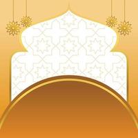islamic sale poster template with free space for text and image. It has golden color mandala and dome ornament. Design for banners, greeting cards, social media and web. vector