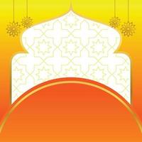 islamic sale poster template with free space for text and image. It has golden color mandala and dome ornament. Design for banners, greeting cards, social media and web. vector