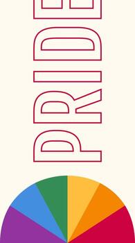 orgullo mes póster con arco iris y palabra orgullo. vector vertical social medios de comunicación enviar modelo o volantes