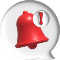 ilustración 3d . mensaje botón con notificación campana. png