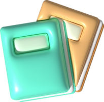 3D illustration Book symbol icon png