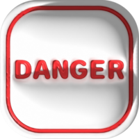 illustration 3D . The signboard contains the text Danger. png