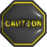 illustration 3D  Caution symbol sign png
