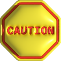 illustration 3D  Caution symbol sign png