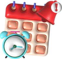 illustration 3D , reminder calendar, date and time set png