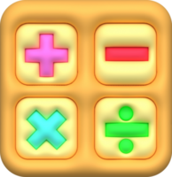 3D illustration Calculator symbol icon png