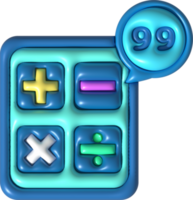 3d illustratie rekenmachine symbool icoon png