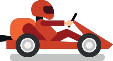 Vector Graphics Of A Driver In A Kart Vehicle