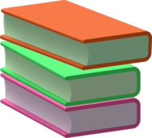 3D illustration stack of books symbol icon png