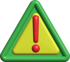 illustration. 3D  Symbols with caution symbols. png