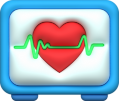 illustration 3D of cardiopulmonary and heart signal cabinet. png