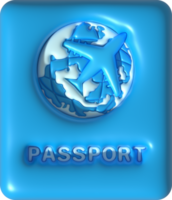 illustration 3d de passeport livre et Voyage billet identification document png