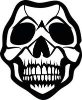 Black And White Vector Image Of A Human Skull