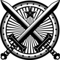 Vector Image Of A Coat Of Arms With Swords And A Star