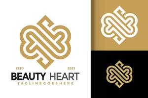belleza corazón ornamental logo vector icono ilustración