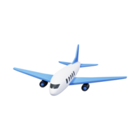 Passenger 3D aircraft in flight and on the ground. Travel concept. png