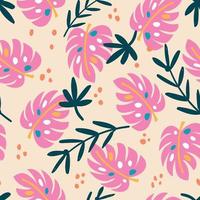 Tropical pattern. Tropical background. Tropical leaves pattern. Summer seamless pattern vector