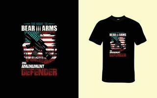 The Right to Bear Arms, Second Amendment Defender T-Shirt Design vector