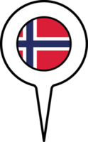 Norvège drapeau carte aiguille icône. png
