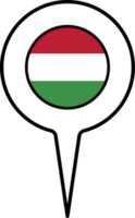 Hungria bandeira mapa ponteiro ícone. png