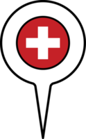 Suisse drapeau carte aiguille icône. png