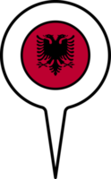 Albânia bandeira mapa ponteiro ícone. png