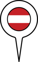 Austria bandiera carta geografica pointer icona. png