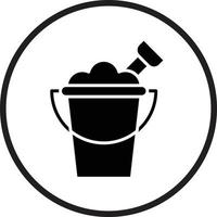 Sand Bucket Vector Icon Design