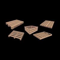 Set of Wooden pallet vector illustration on black background . Isolated isometric wood container. Isometric vector wooden pallet.