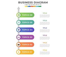 6 Steps Modern Timeline diagram with roadmap and icons, presentation vector infographic. Infographic template for business.