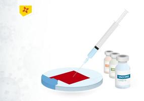 Vaccination in New Mexico with different type of COVID-19 vaccine. Concept with the vaccine injection in the map of New Mexico. vector