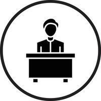 Reception Desk Vector Icon Design