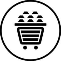 Gold Cart Vector Icon Design